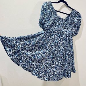 NEW! 💙 Wild Fable Babydoll Dress, Women’s XS Blue Floral, NWOT!!